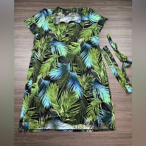 Investments Jungle Heat Dress with Belt Size Large NWT